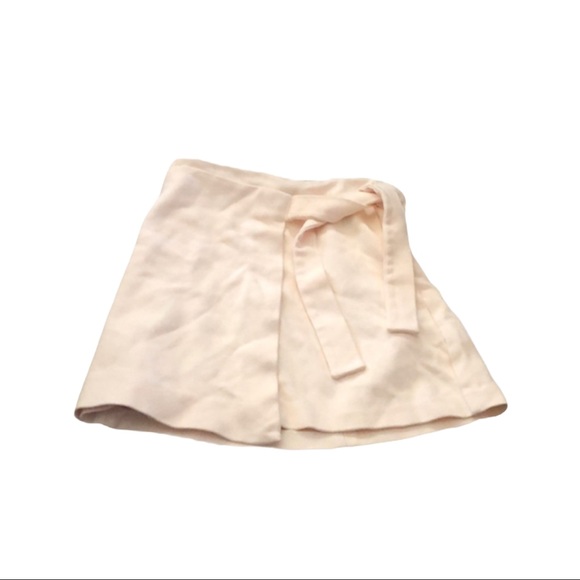 Top Shop blush Faux wrap mini skirt size 4 Uk 8 - Picture 2 of 6